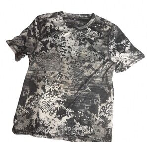 Reel Legends Reel-Tec Womens Medium Black Grey Snakeskin Camo Performance Tee